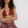 Chain detail triangle bikini top