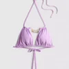 Chain detail triangle bikini top