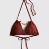 Chain detail triangle bikini top