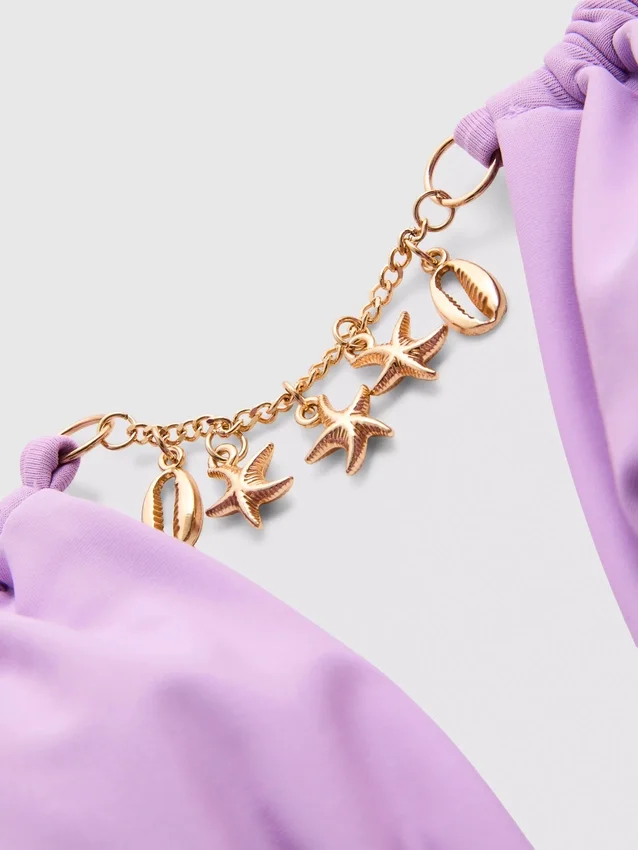 Chain detail triangle bikini top