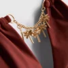 Chain detail triangle bikini top