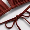 Chain detail triangle bikini top