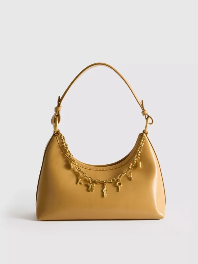 Charm detail shoulder bag