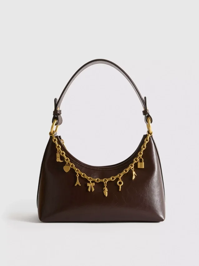 Charm detail shoulder bag