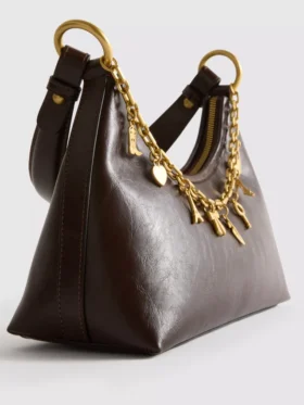 Charm detail shoulder bag