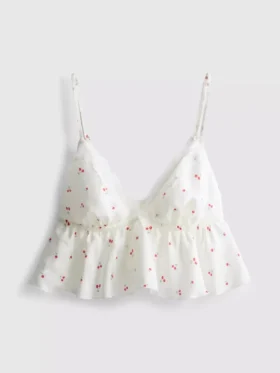 Cherry lace trim floaty bralette