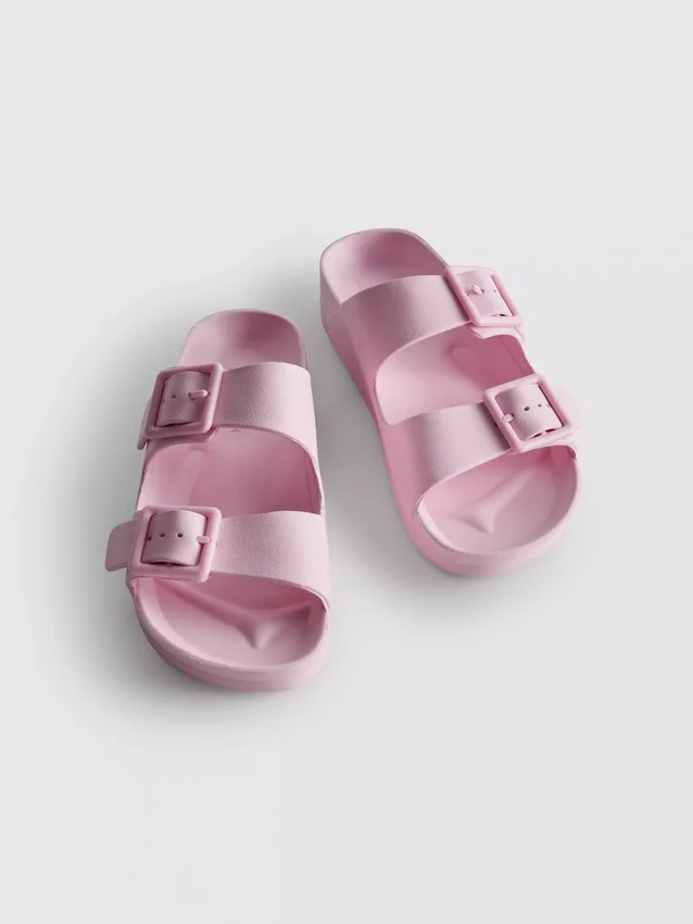 Chunky double buckle strap sandals