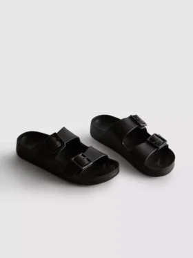 Chunky double buckle strap sandals