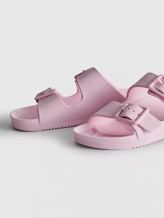 Chunky double buckle strap sandals