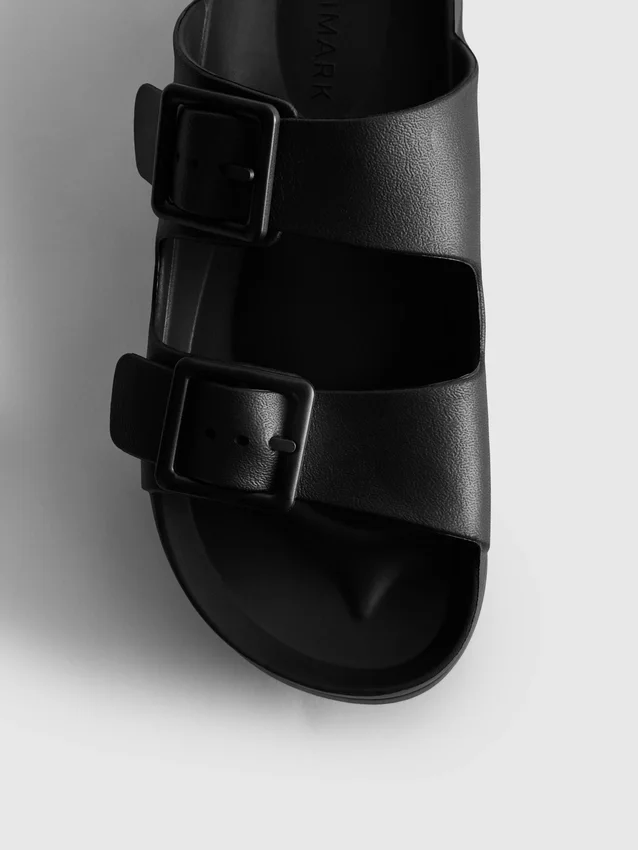 Chunky double buckle strap sandals