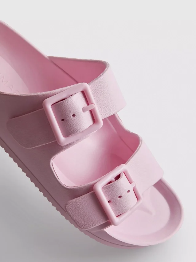 Chunky double buckle strap sandals