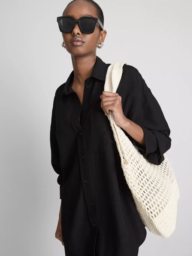 Classic cotton-blend button-down shirt