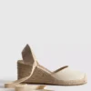 Closed toe tie up wedges
