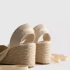 Closed toe tie up wedges