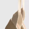 Closed toe tie up wedges