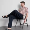 Coastal tile-print shirt