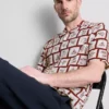 Coastal tile-print shirt