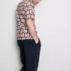 Coastal tile-print shirt