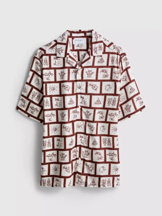 Coastal tile-print shirt