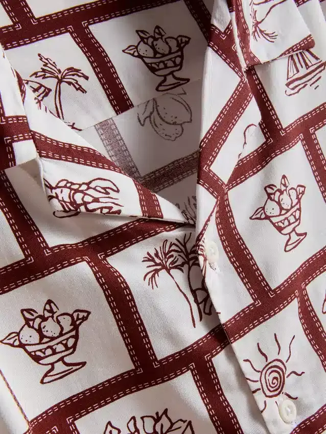 Coastal tile-print shirt