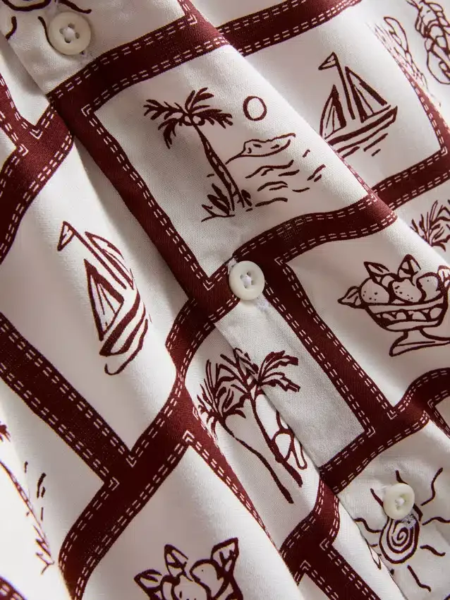 Coastal tile-print shirt