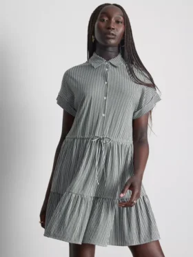 Collared mini shirt dress