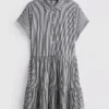 Collared mini shirt dress