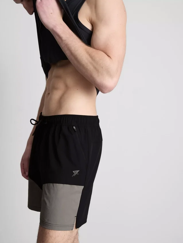 Color block gym shorts