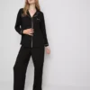 Contrast piping boyfriend pajamas