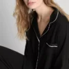 Contrast piping boyfriend pajamas
