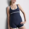 Contrast scoop neck active unitard