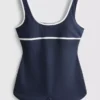 Contrast scoop neck active unitard
