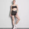 Contrast trim cross-back active crop top