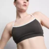 Contrast trim cross-back active crop top