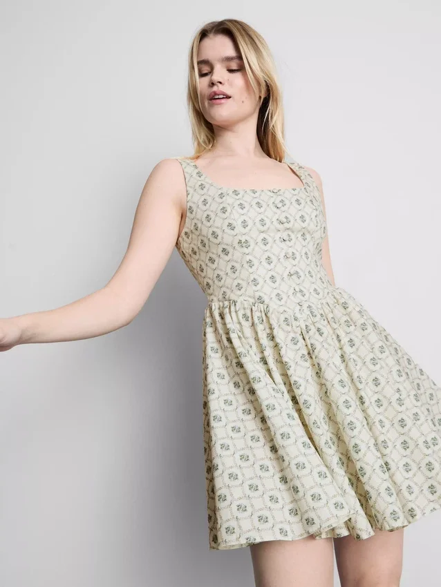 Corset button mini dress
