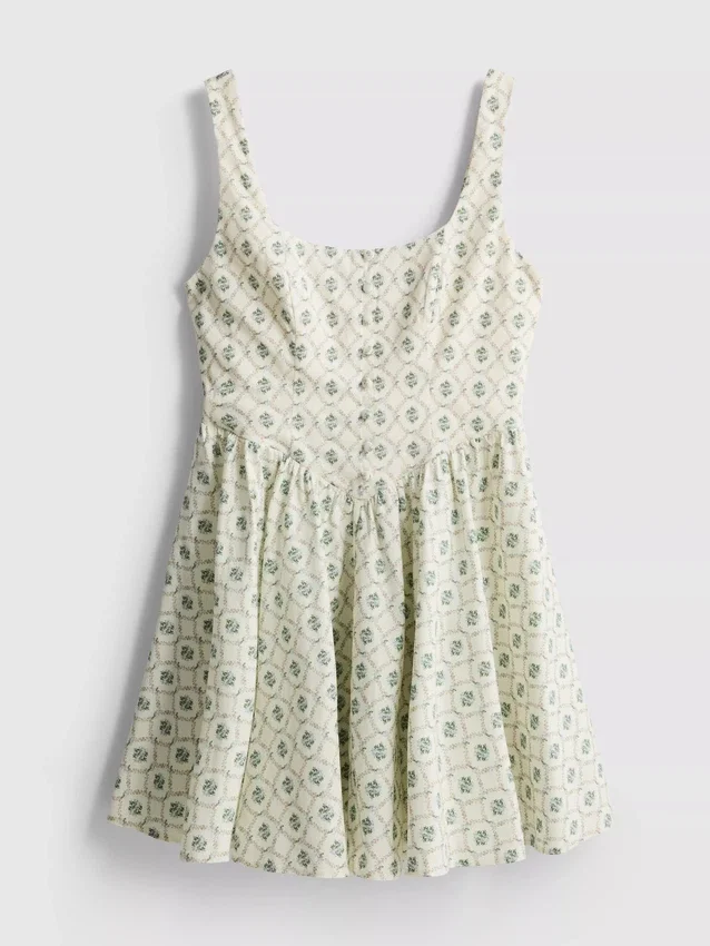 Corset button mini dress