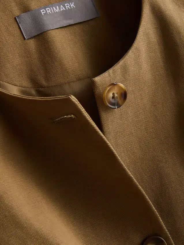 Cotton blend belted safari blazer