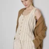 Cotton-blend button-up vest