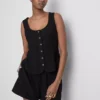 Cotton-blend button-up vest