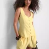 Cotton-blend button-up vest