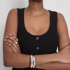 Cotton-blend button-up vest