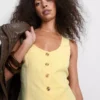 Cotton-blend button-up vest