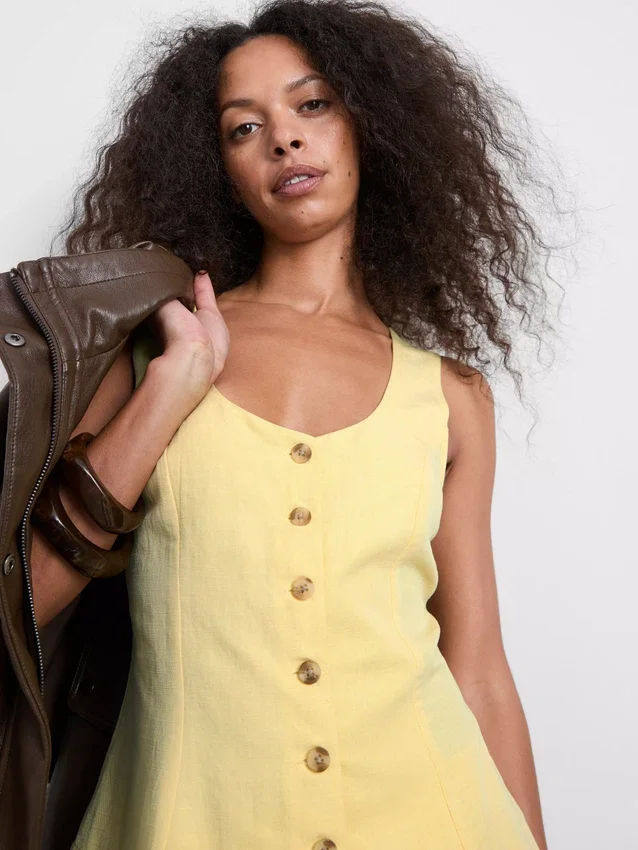 Cotton-blend button-up vest