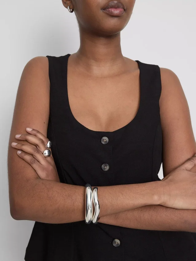 Cotton-blend button-up vest
