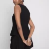 Cotton-blend button-up vest