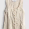 Cotton-blend button-up vest