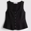 Cotton-blend button-up vest