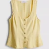 Cotton-blend button-up vest