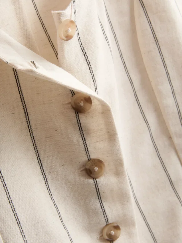 Cotton-blend button-up vest