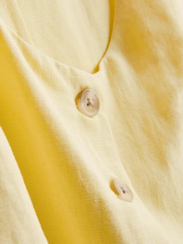 Cotton-blend button-up vest